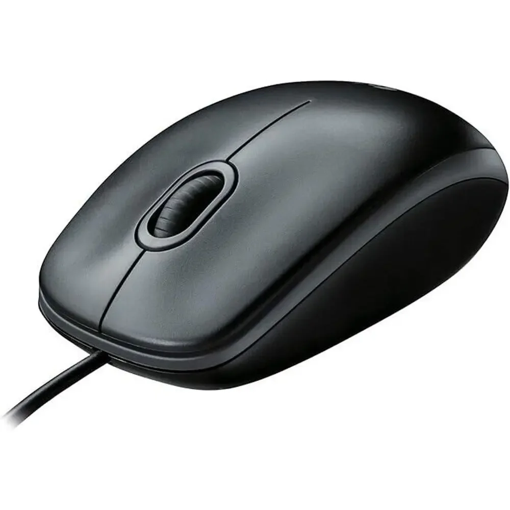 Logitech B100 Wired Mouse - Black - for Computers and Laptops
